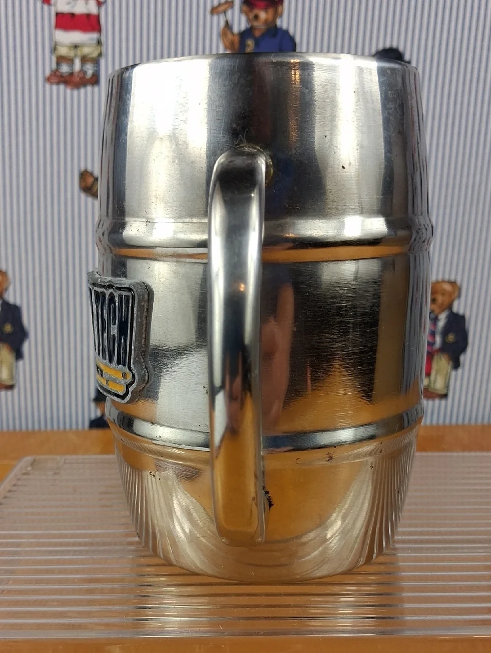 Georgia Tech Yellow Jackets Raised Lettering Logo Stainless Steel 16 Barrel Mug